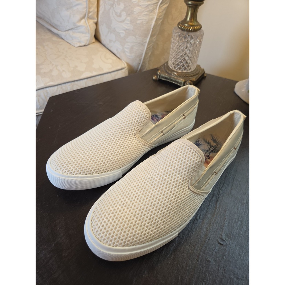 Caribbean Joe Men's Ryan  Slip On Boat Sneaker Loafers Ivory Mesh Size 10 NEW!
